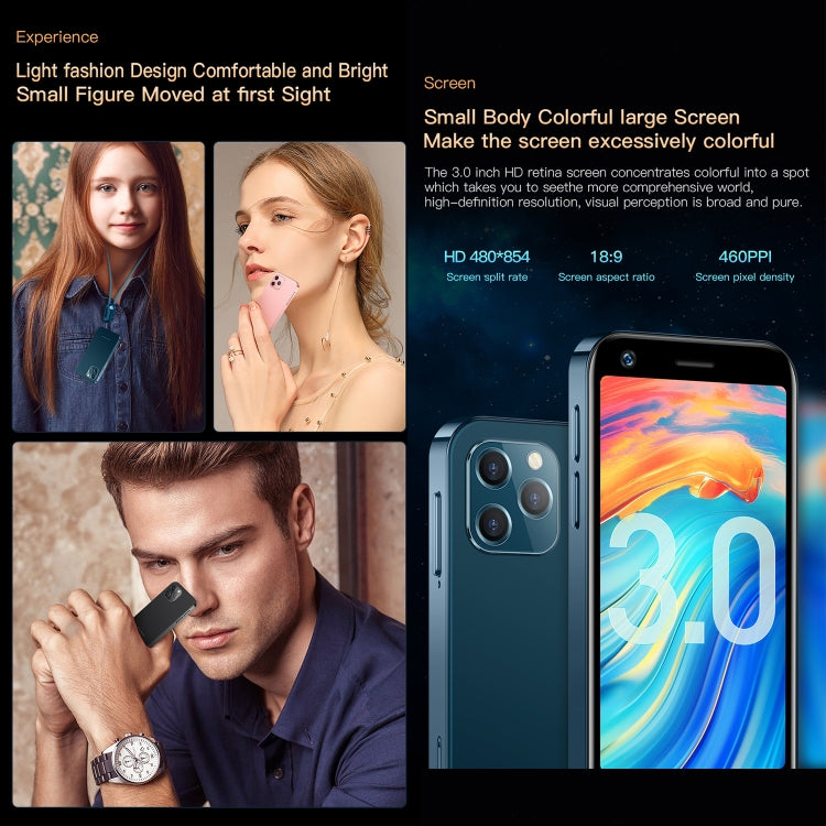 3.0 inch Android 10.0 MTK6750 Octa Core, Bluetooth, WiFi, OTG, Network: 4G, Dual SIM, Support Google Play, 2GB+16GB 3.0 inch Android 10.0 MTK6750 Octa Core, Bluetooth, WiFi, OTG, Network: 4G, Dual SIM, Support Google Play, 2GB+16GB